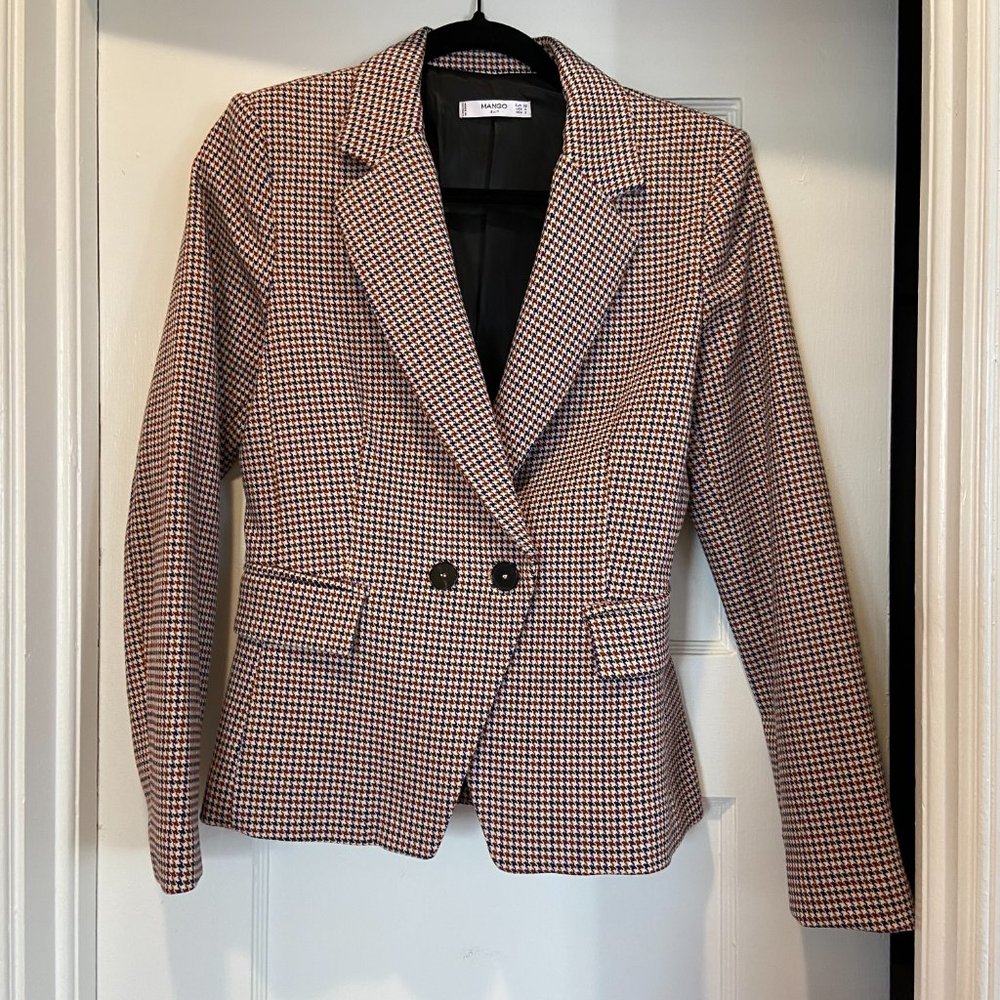 Mango Houndstooth Jacket Sz 4